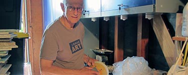 Ron Milligan in his studio